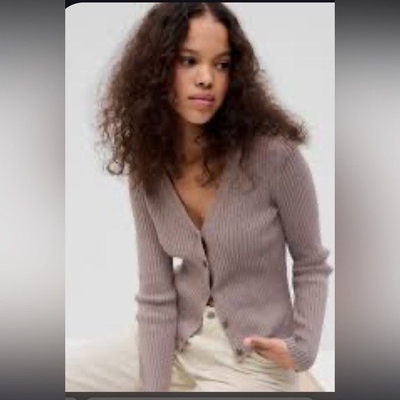 Gap Metallic V-neck Ribbed Cardigan Size XS NWOT - Picture 15 of 15
